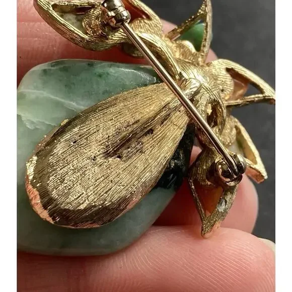 Bundle of Estate Brooches Gold Tone Monet West Germany Stones Filigree Vintage - Picture 4 of 16